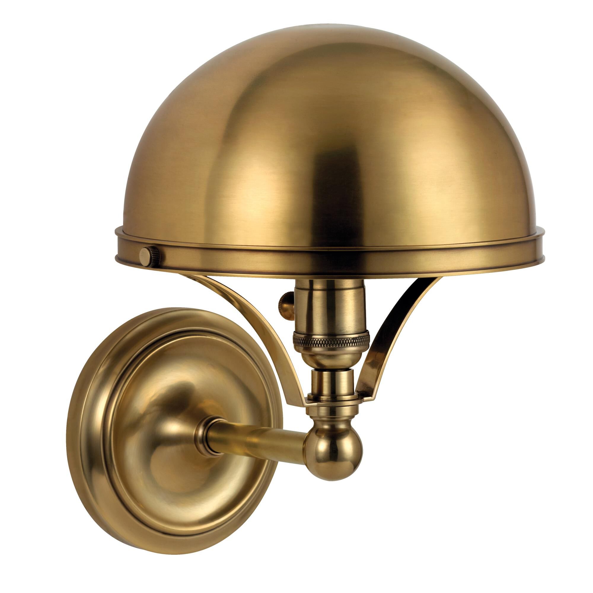 Shown in Aged Brass finish and Aged Brass shade